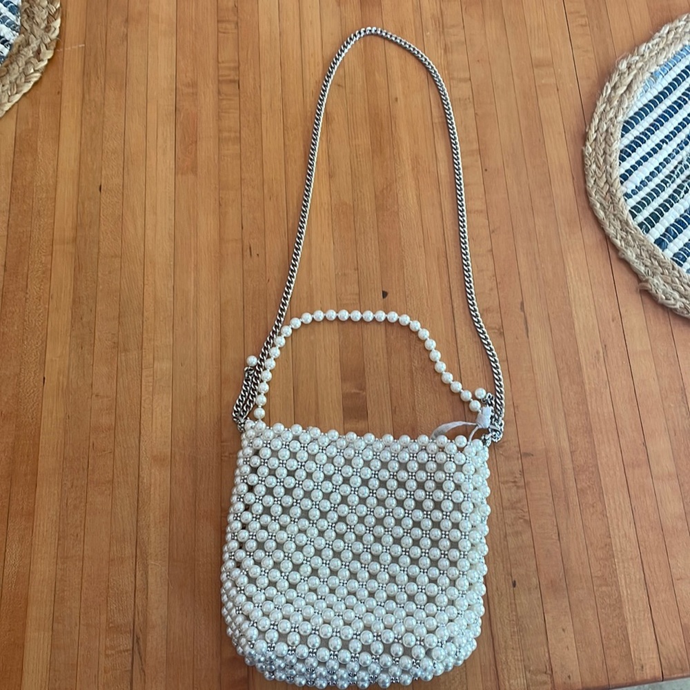 Zara pearl top handle bag